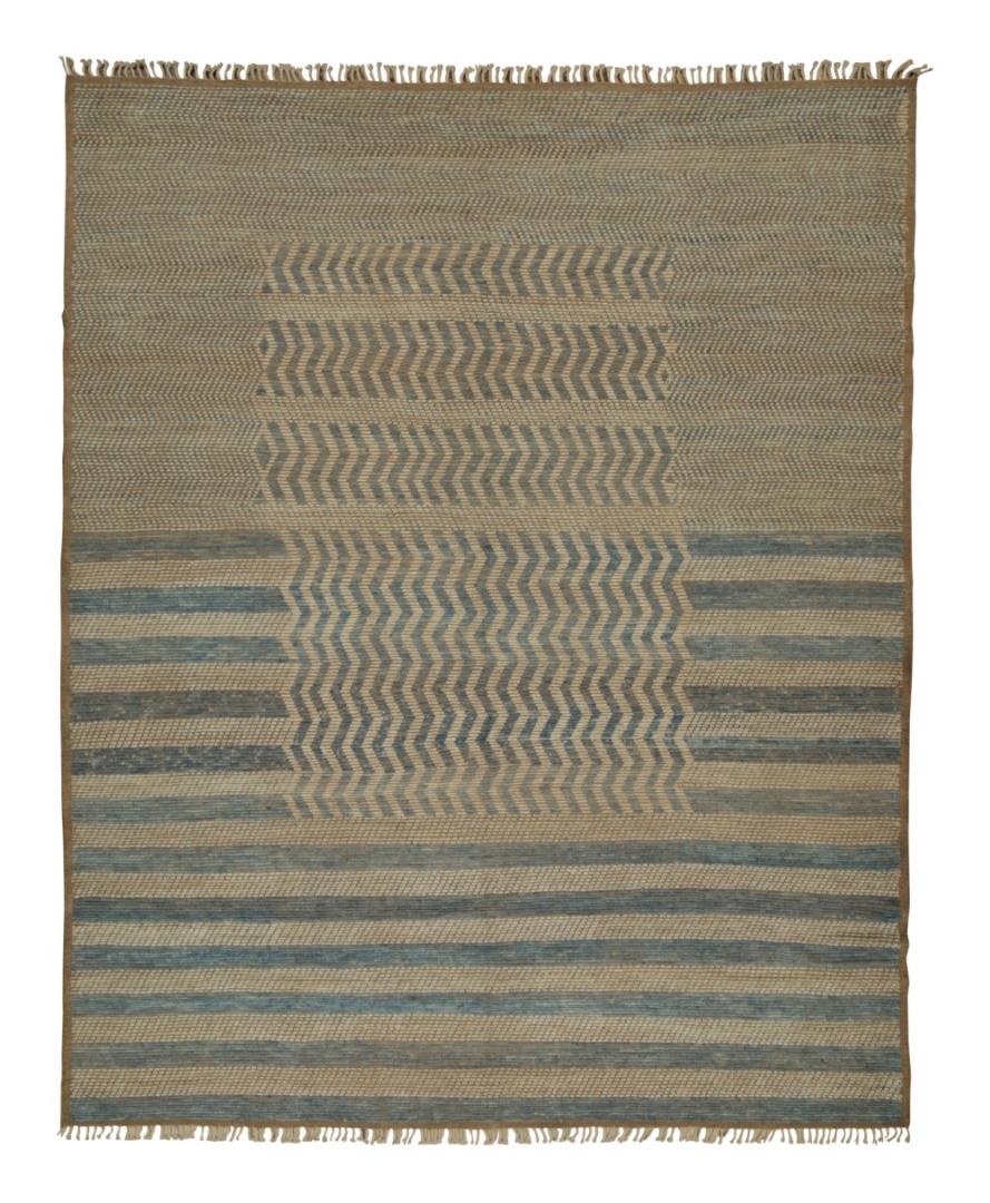 Beige and Blue Moroccan rug