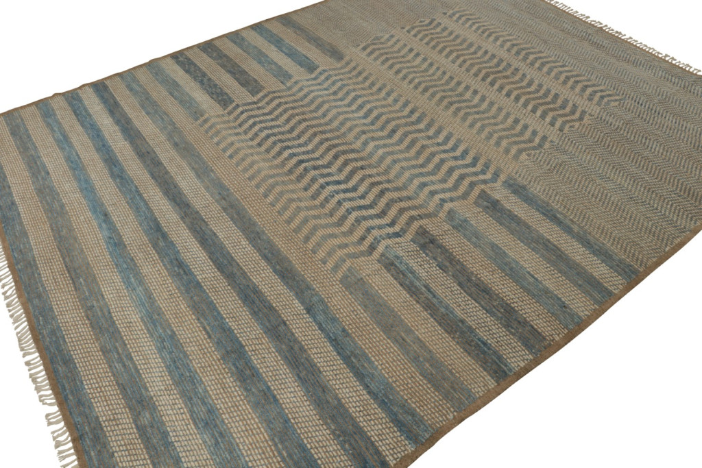 Beige and Blue Moroccan rug