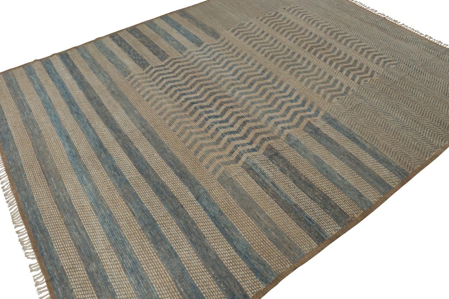 Beige and Blue Moroccan rug