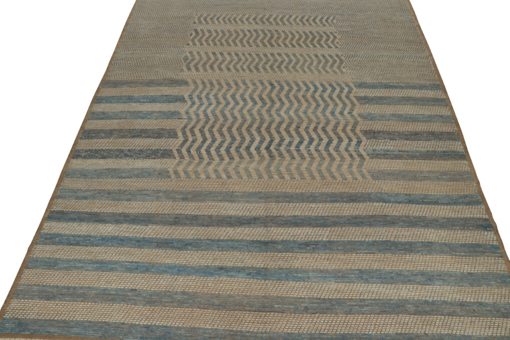 Beige and Blue Moroccan rug