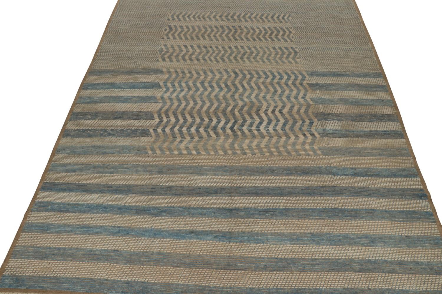 Beige and Blue Moroccan rug