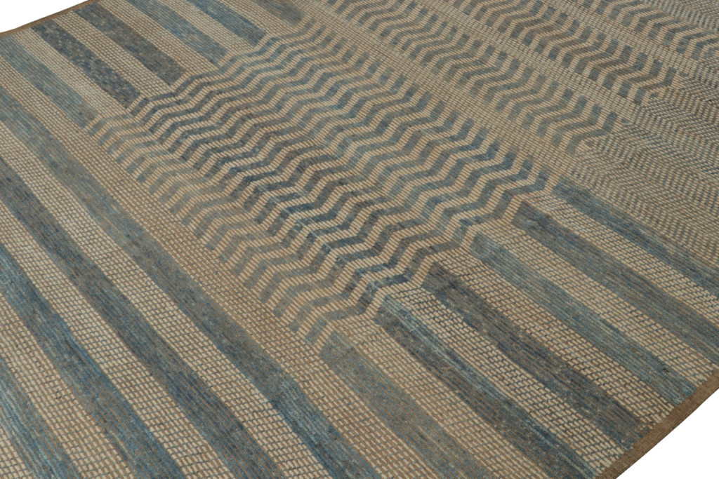 Beige and Blue Moroccan rug