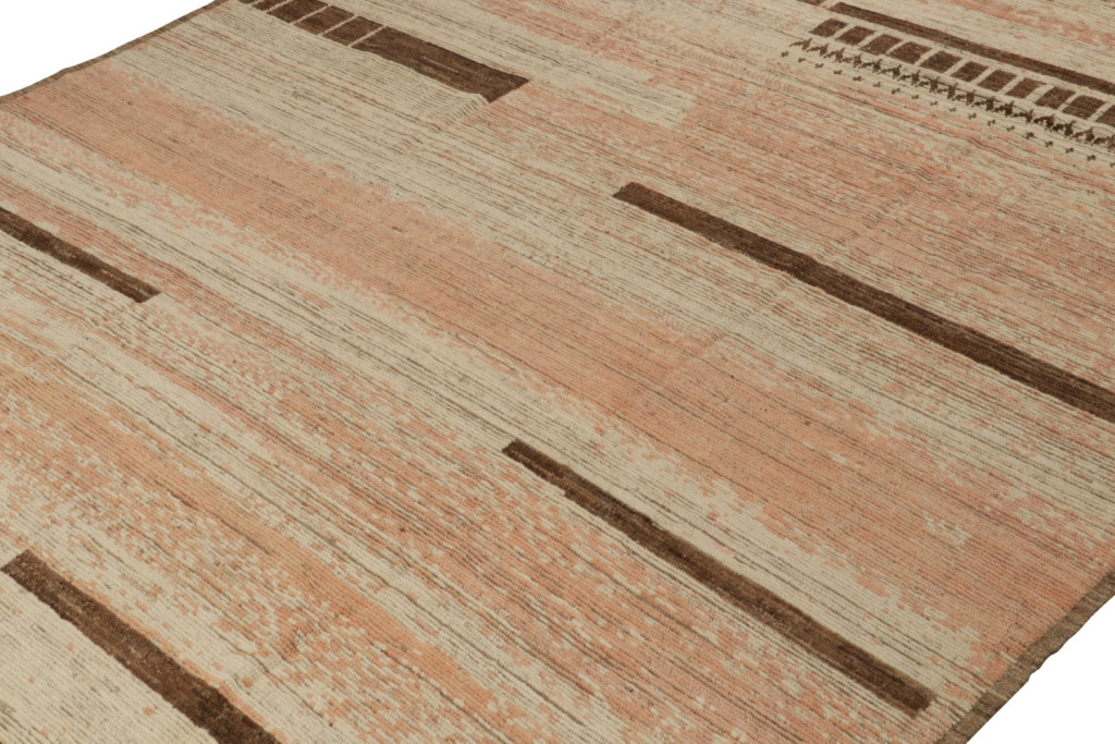 Beige-Brown and Pink Moroccan rug