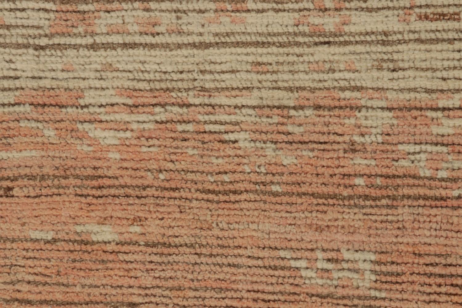 Beige-Brown and Pink Moroccan rug