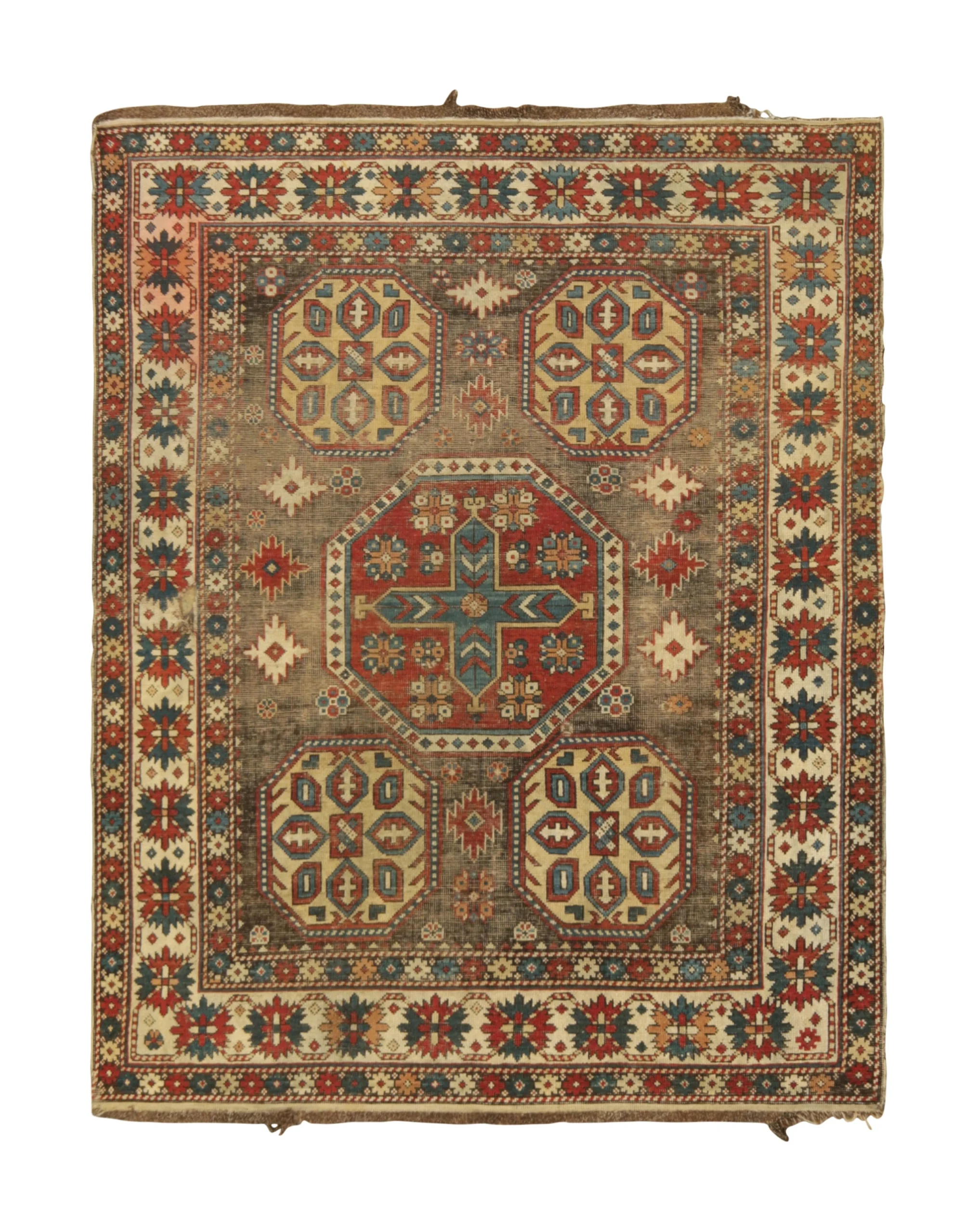 Antique Kazak Medallion Tribal Rug