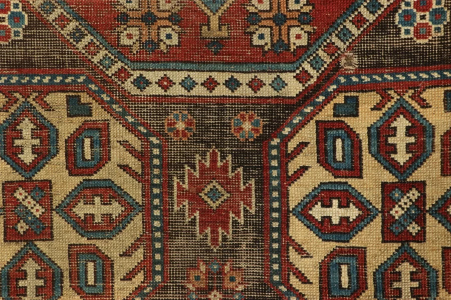 Antique Kazak Medallion Tribal Rug