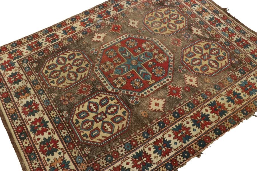 Antique Kazak Medallion Tribal Rug