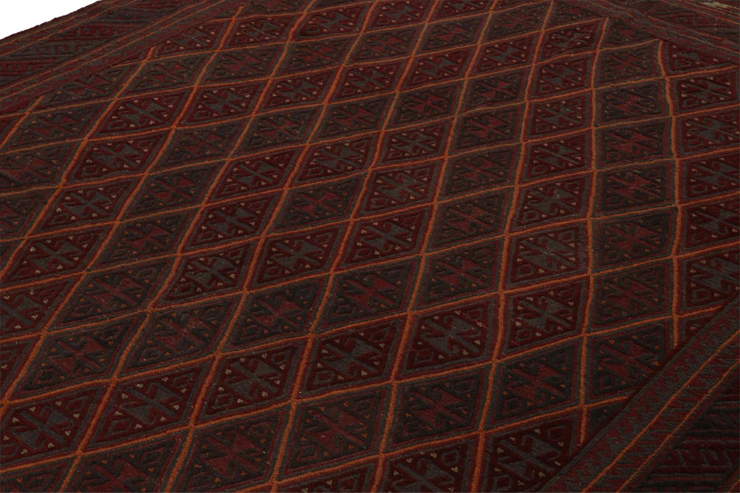 Afghani Tribal Rug in Red Geometric Pattern