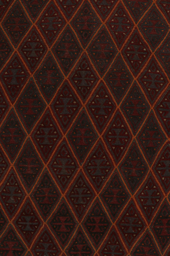 Afghani Tribal Rug in Red Geometric Pattern