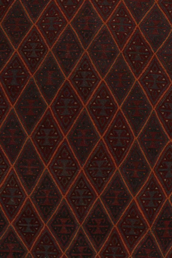 Afghani Tribal Rug in Red Geometric Pattern