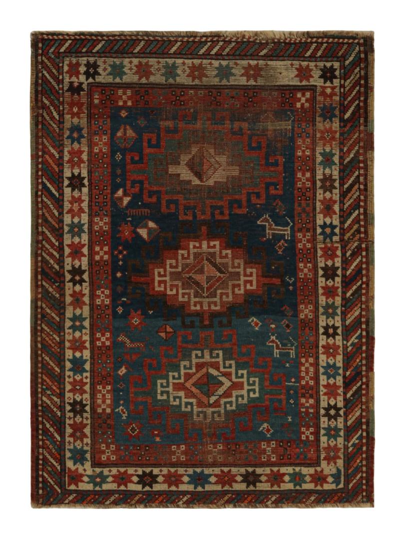 Antique Caucasian tribal rug