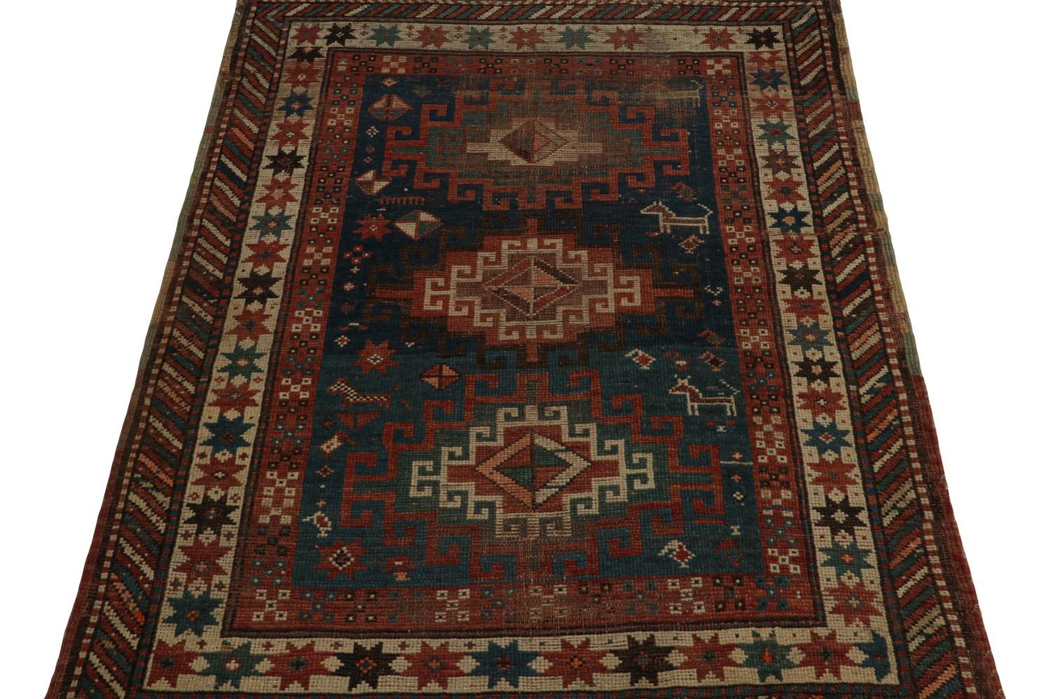 Antique Caucasian tribal rug