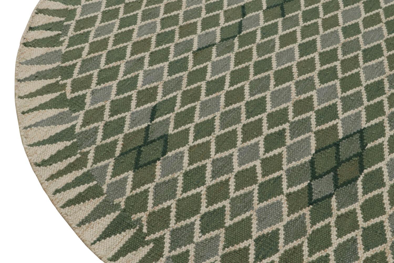 Green Scandinavian Kilim Circle Rug