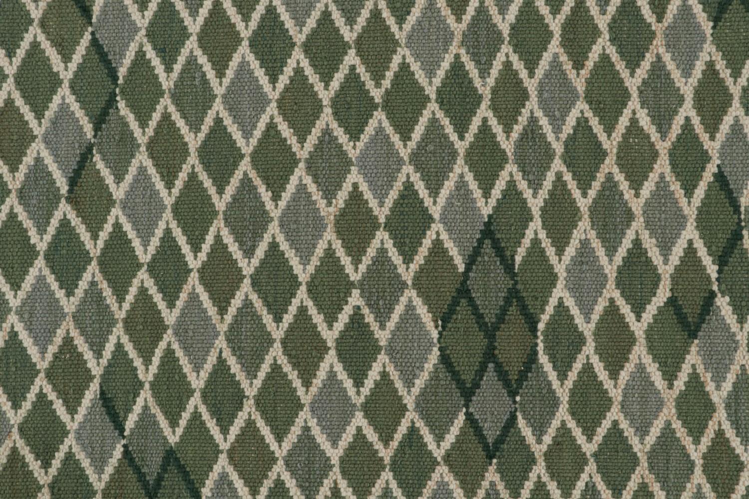 Green Scandinavian Kilim Circle Rug