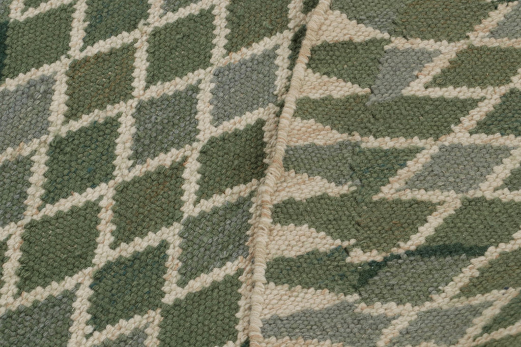 Green Scandinavian Kilim Circle Rug