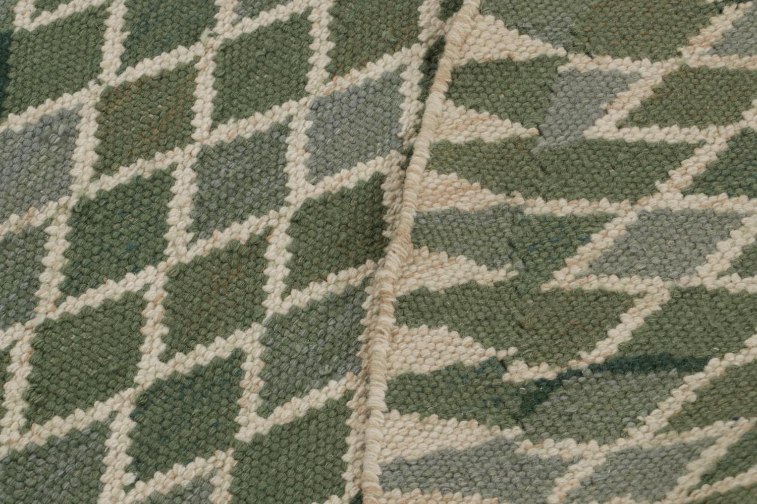 Green Scandinavian Kilim Circle Rug