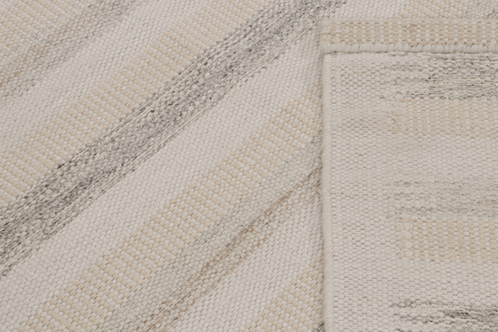 Scandinavian Kilim Rug with Beige Stripes