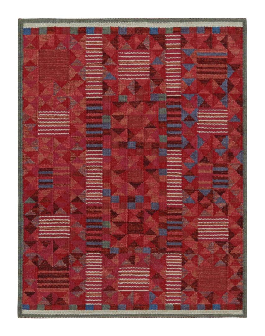 Custom Scandinavian Kilim Rug in Red