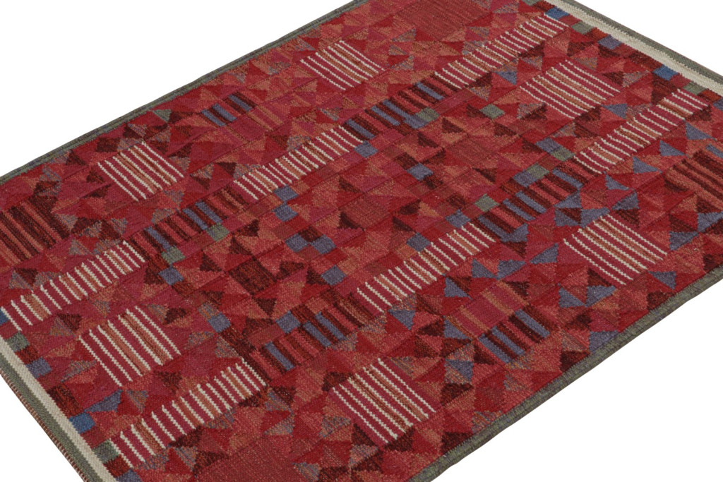 Custom Scandinavian Kilim Rug in Red