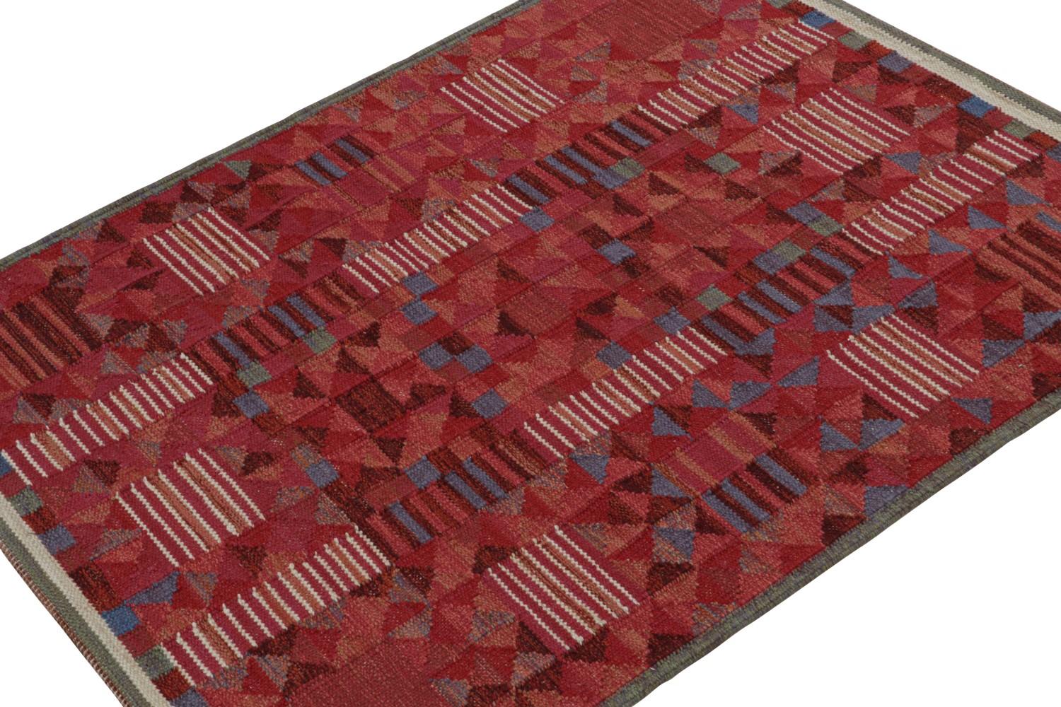 Custom Scandinavian Kilim Rug in Red