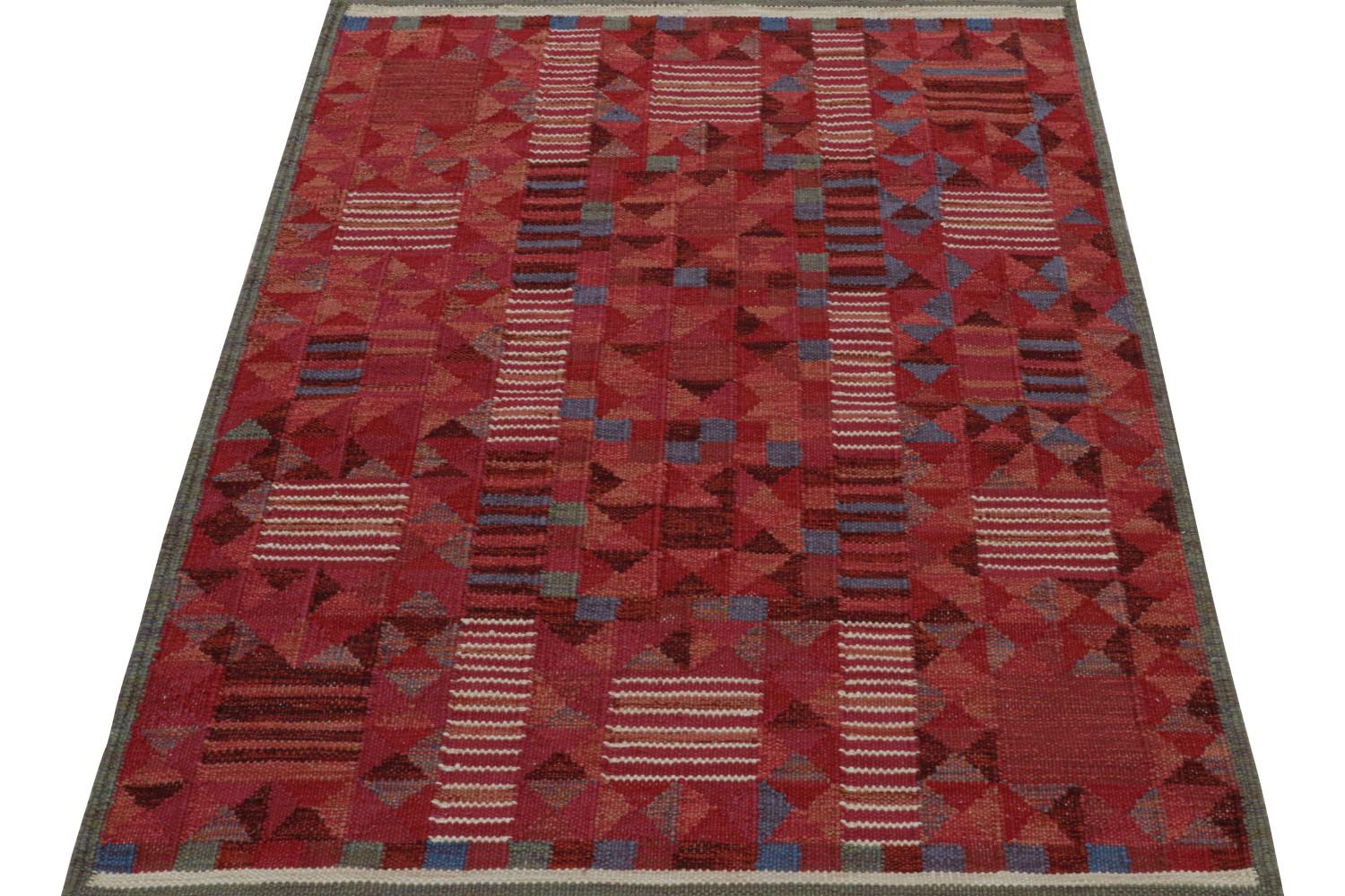 Custom Scandinavian Kilim Rug in Red