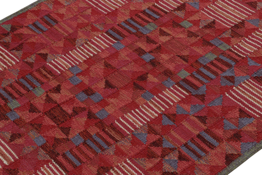 Custom Scandinavian Kilim Rug in Red