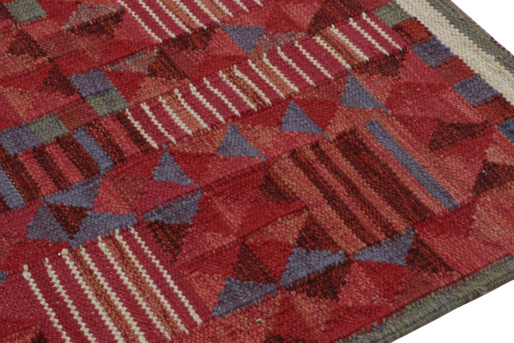 Custom Scandinavian Kilim Rug in Red