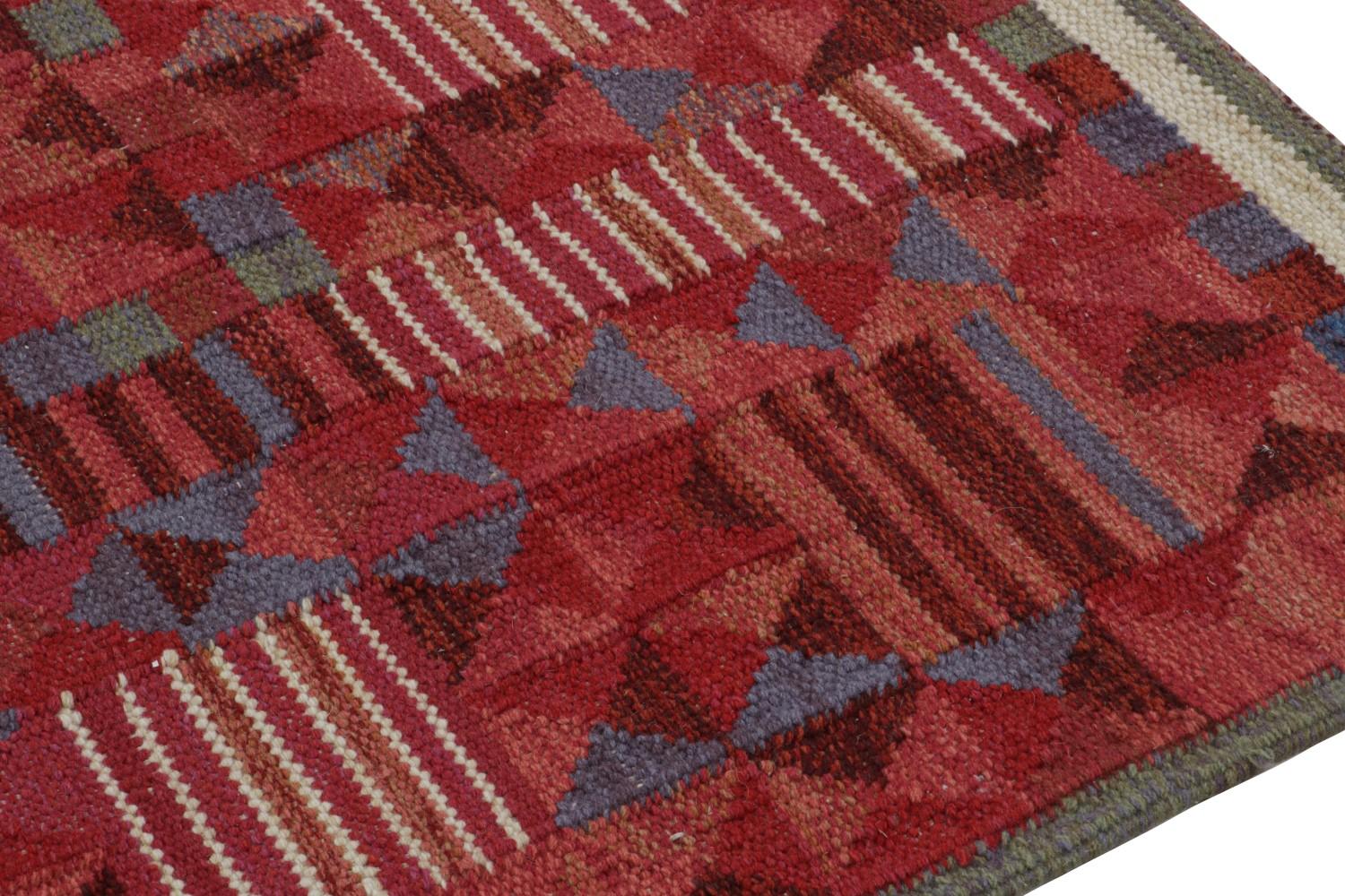 Custom Scandinavian Kilim Rug in Red