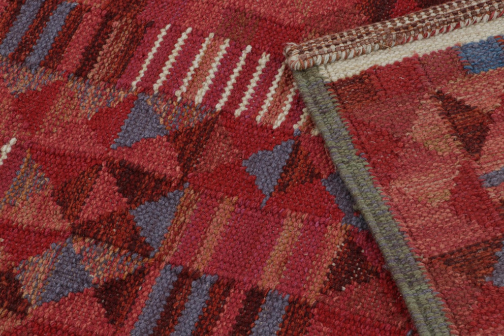 Custom Scandinavian Kilim Rug in Red
