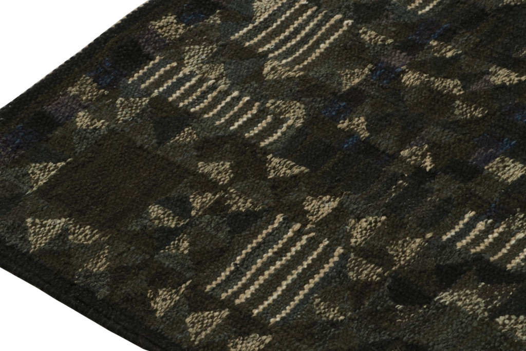 Black Scandinavian Kilim Runner Rug