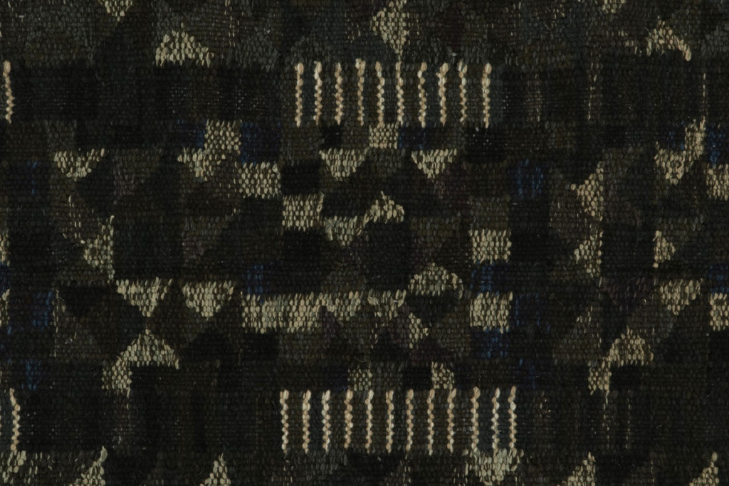 Black Scandinavian Kilim Runner Rug
