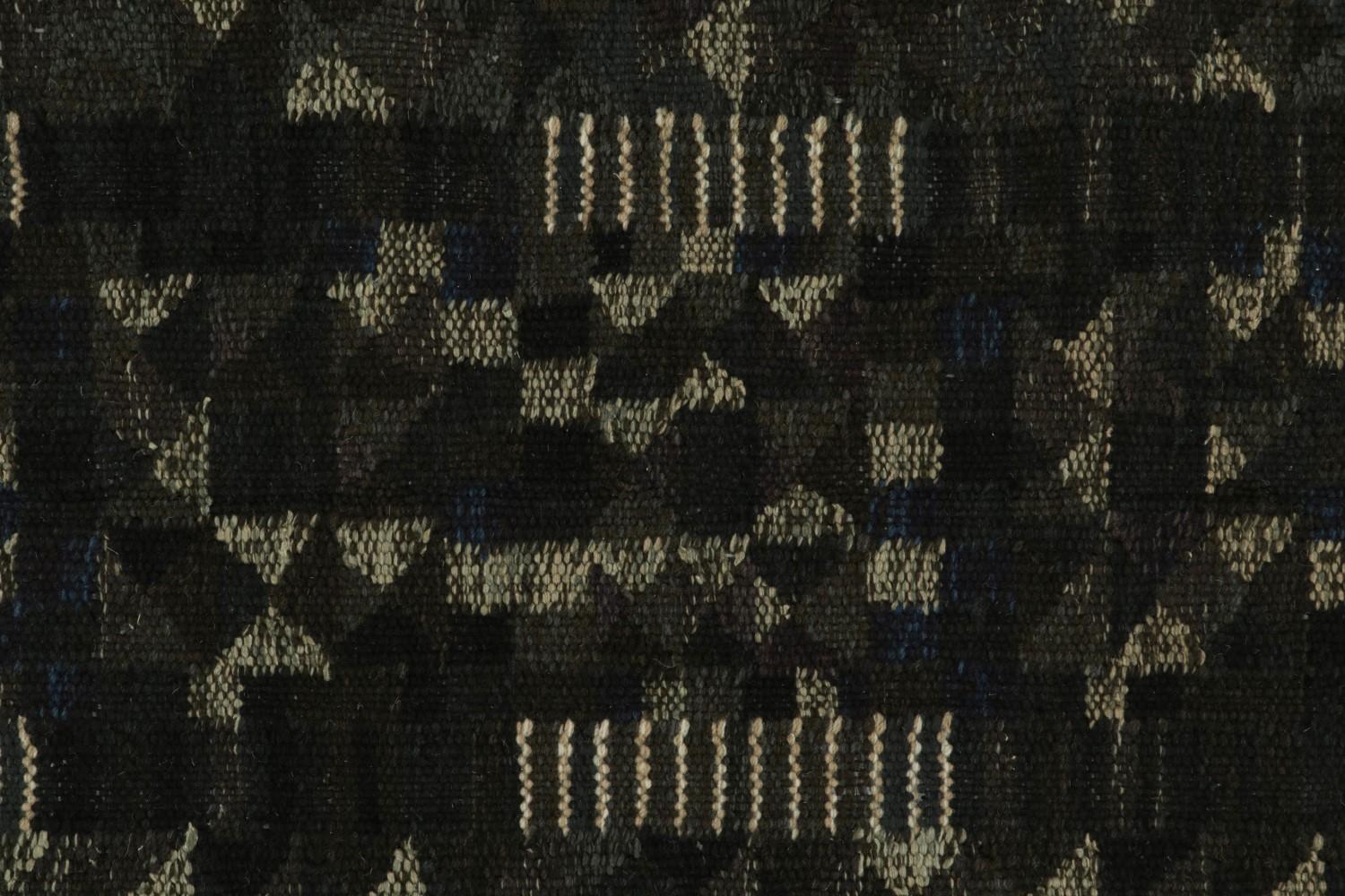Black Scandinavian Kilim Runner Rug