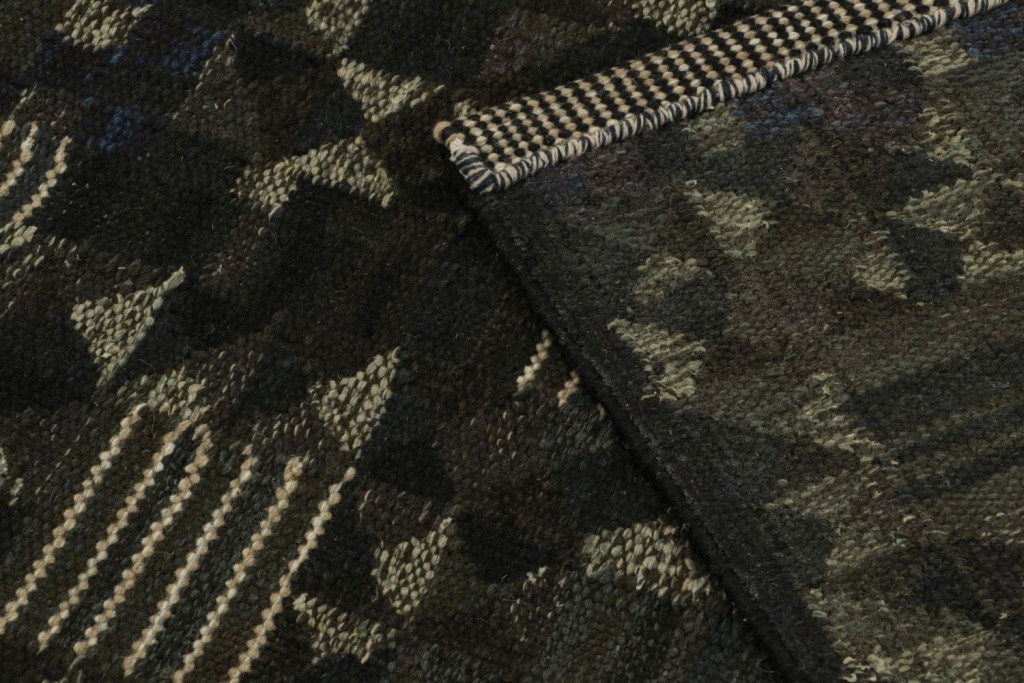 Black Scandinavian Kilim Runner Rug
