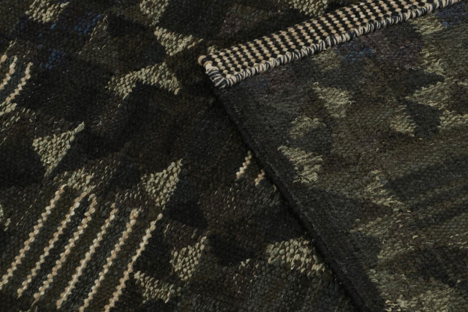 Black Scandinavian Kilim Runner Rug
