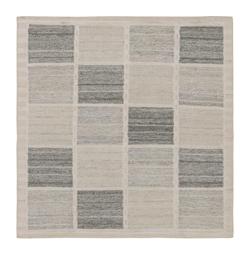 Gray Scandinavian Kilim Square Rug