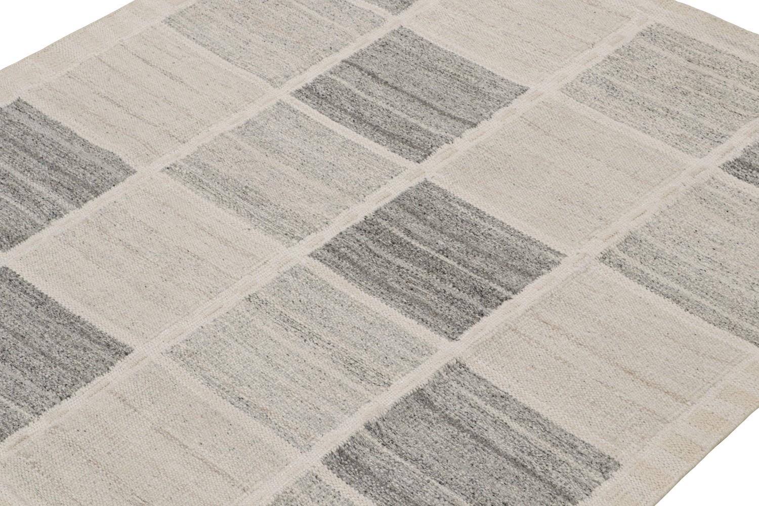 Gray Scandinavian Kilim Square Rug