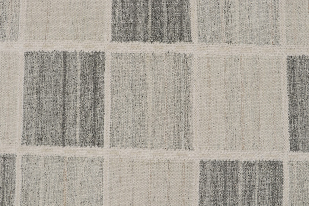 Gray Scandinavian Kilim Square Rug