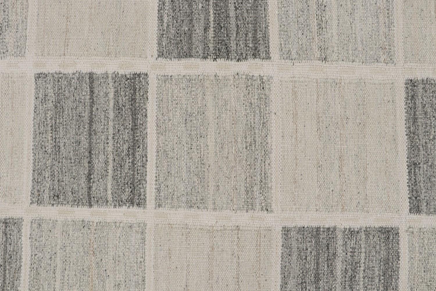 Gray Scandinavian Kilim Square Rug