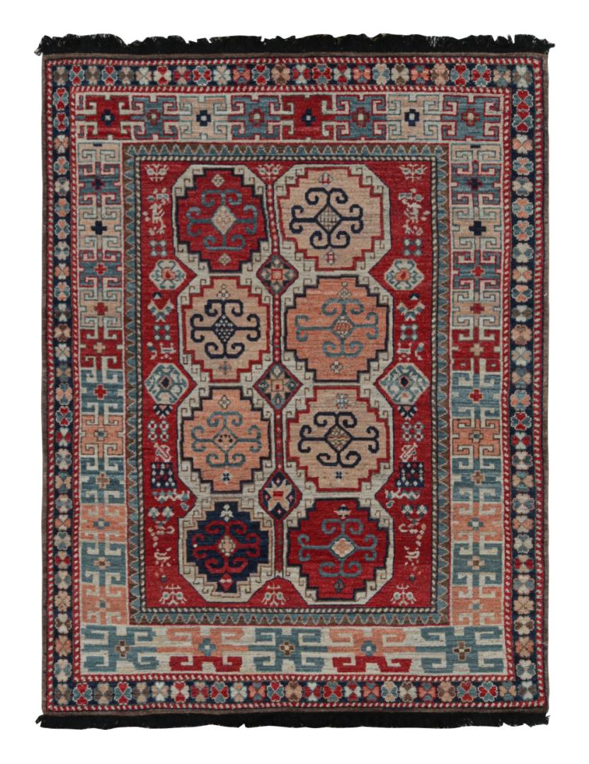 Red Tribal Rug with Medallions