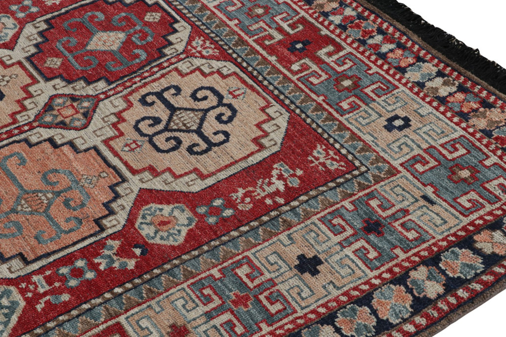 Red Tribal Rug with Medallions