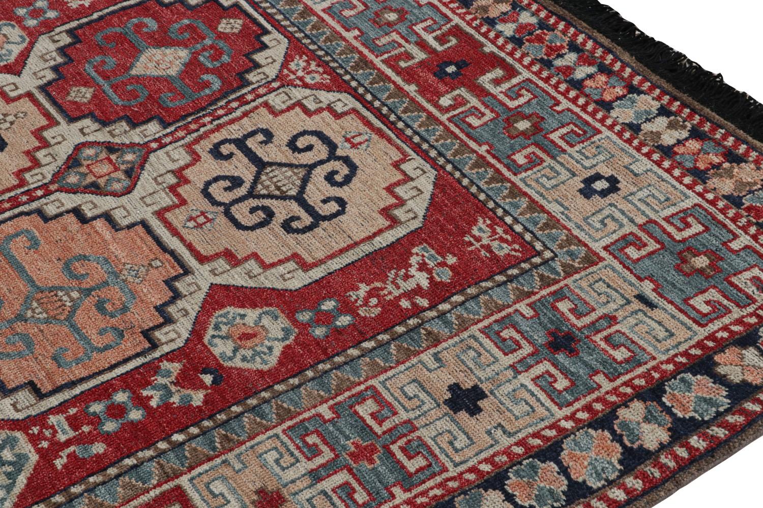 Red Tribal Rug with Medallions