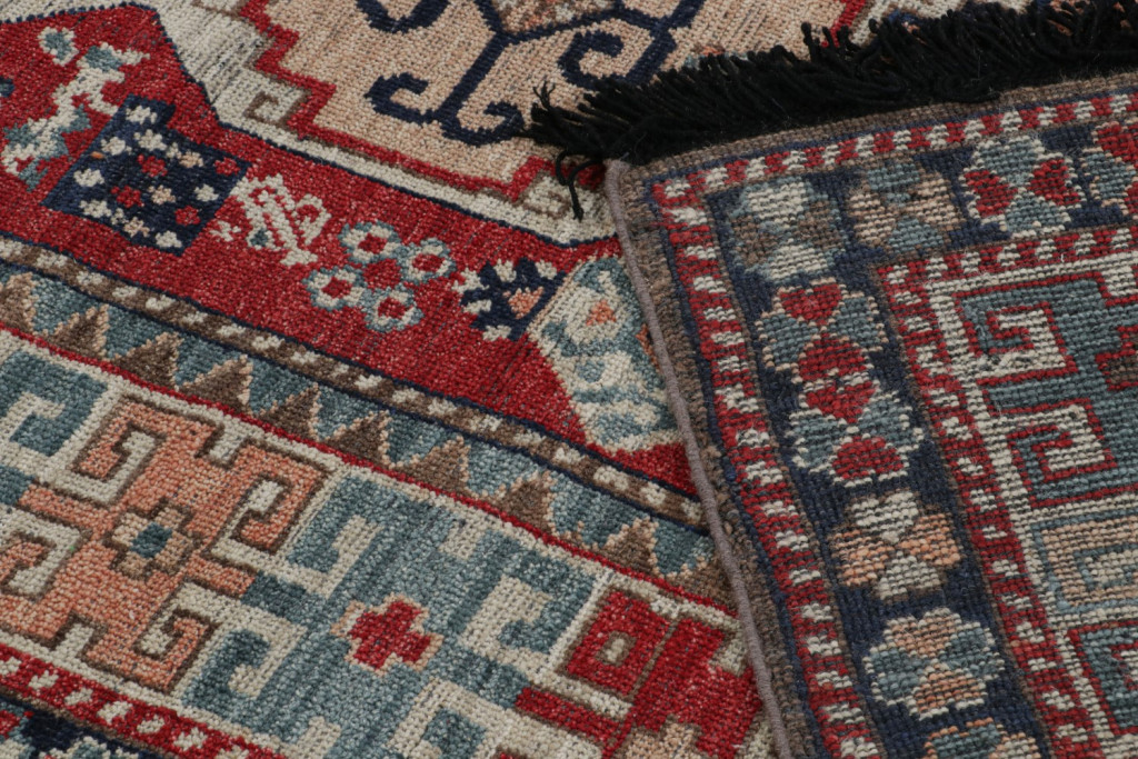 Red Tribal Rug with Medallions