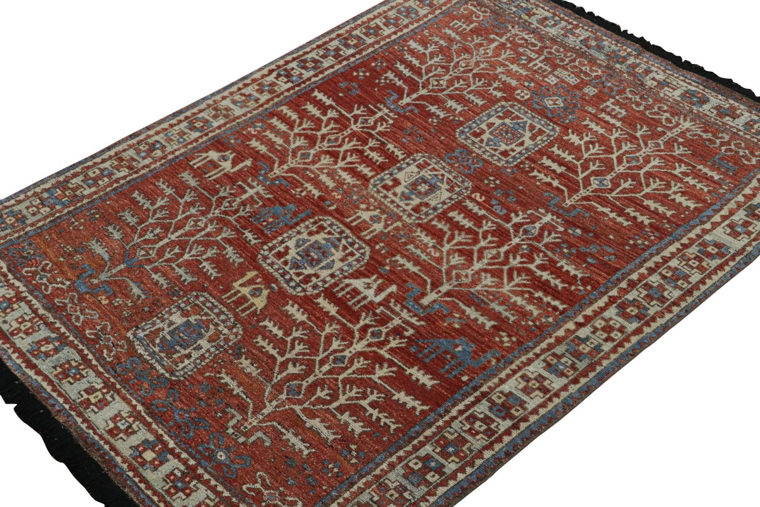 Red Tribal Rug with Camel Motifs