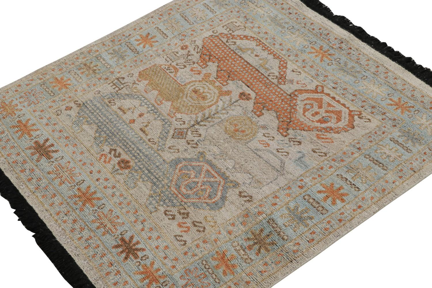 Custom Tribal Rug with Lion Patterns