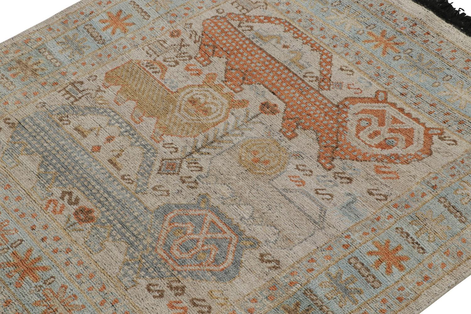 Custom Tribal Rug with Lion Patterns