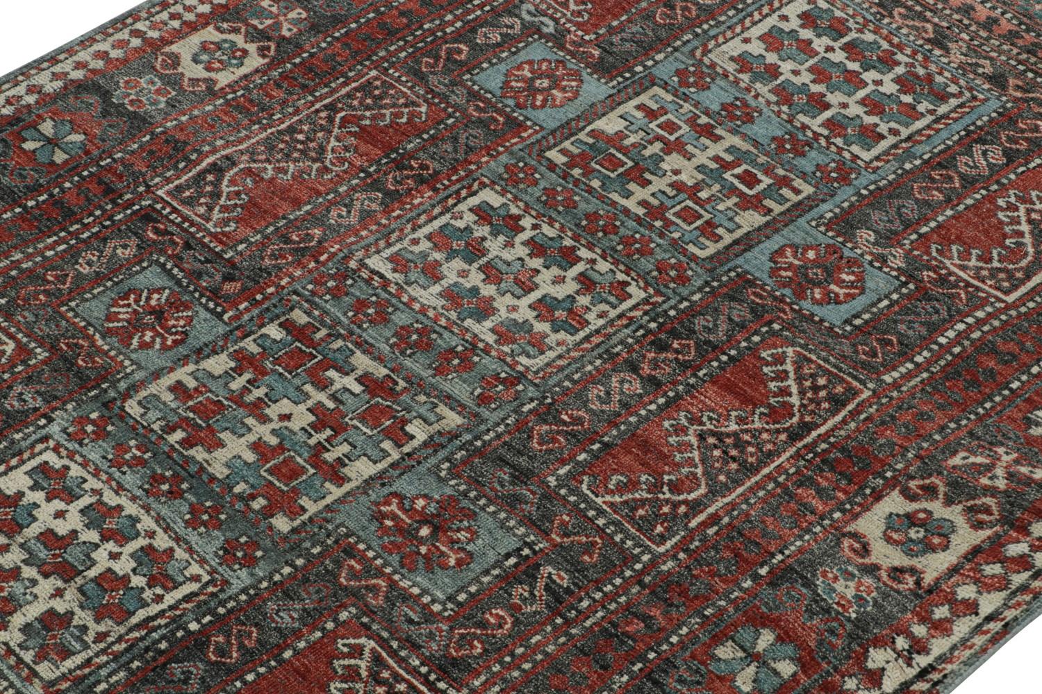 Custom Tribal Rug Blue and Red