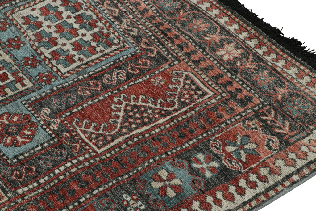 Custom Tribal Rug Blue and Red