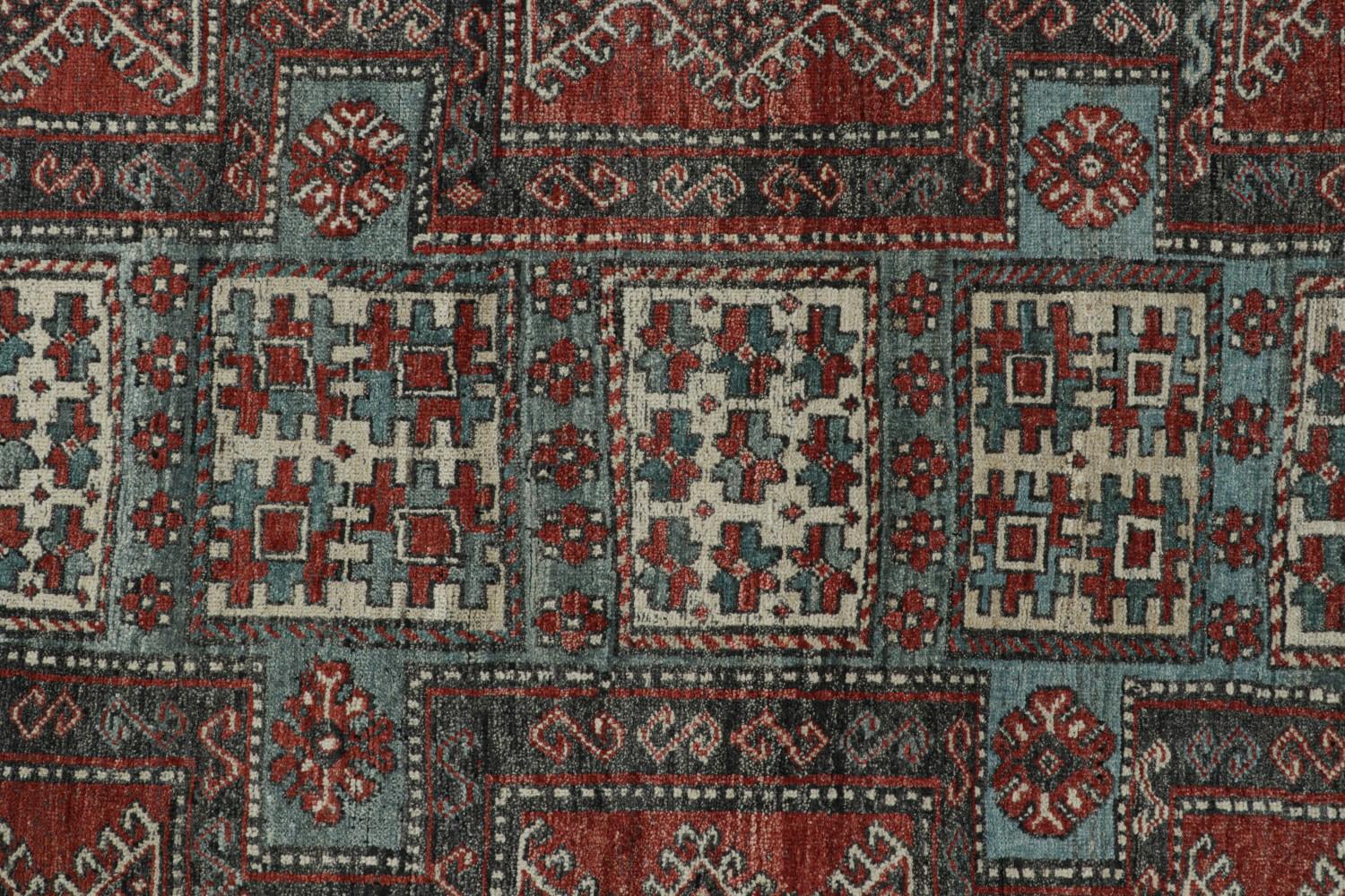 Custom Tribal Rug Blue and Red