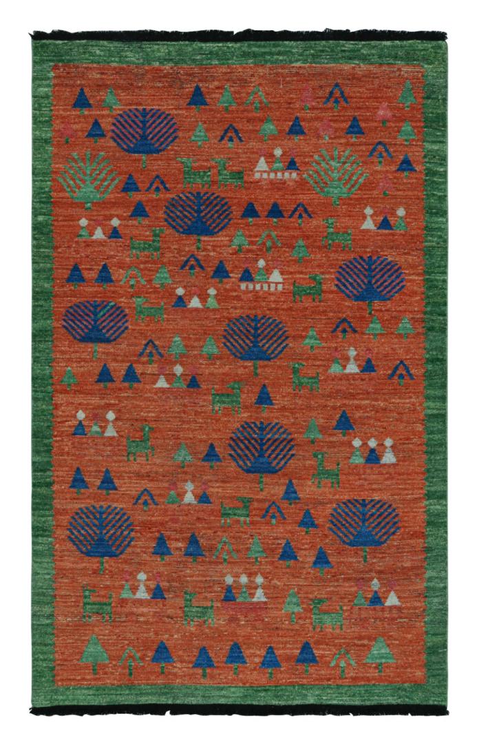 Orange Scandinavian Custom Rug Pictorial