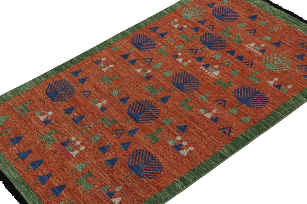 Orange Scandinavian Custom Rug Pictorial
